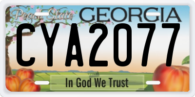GA license plate CYA2077