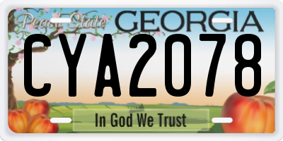 GA license plate CYA2078