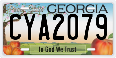 GA license plate CYA2079