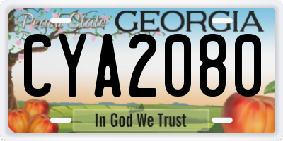 GA license plate CYA2080