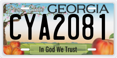 GA license plate CYA2081