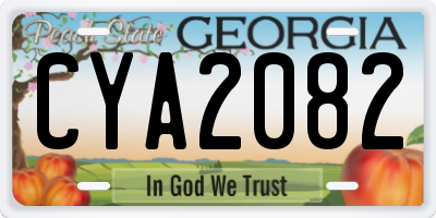 GA license plate CYA2082