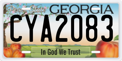 GA license plate CYA2083
