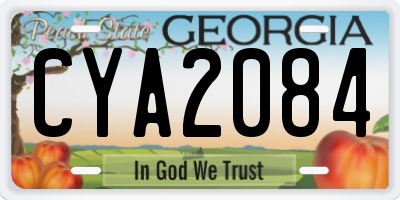 GA license plate CYA2084