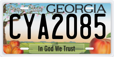 GA license plate CYA2085