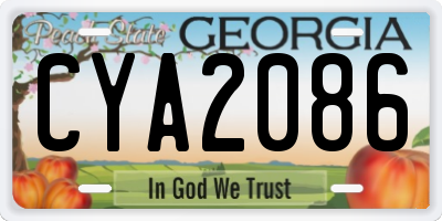 GA license plate CYA2086