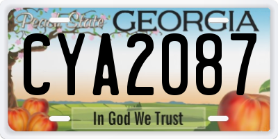 GA license plate CYA2087