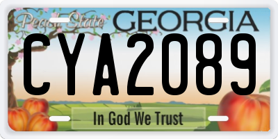 GA license plate CYA2089