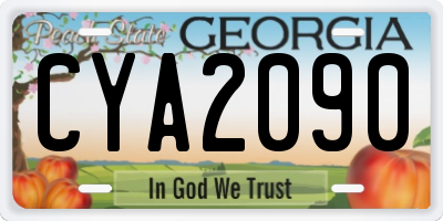 GA license plate CYA2090