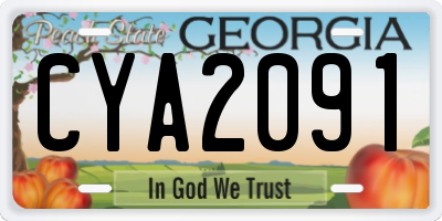 GA license plate CYA2091