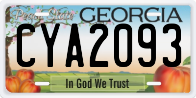 GA license plate CYA2093