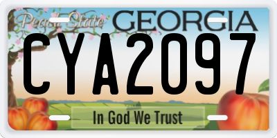 GA license plate CYA2097