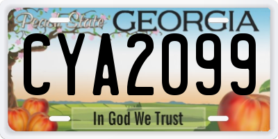 GA license plate CYA2099