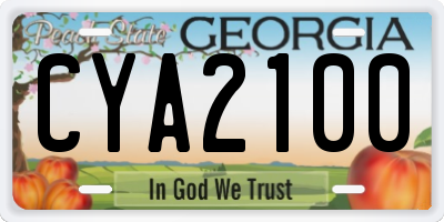 GA license plate CYA2100