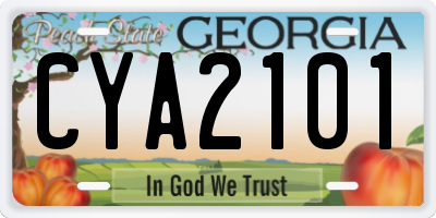 GA license plate CYA2101