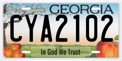 GA license plate CYA2102