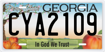 GA license plate CYA2109