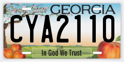 GA license plate CYA2110