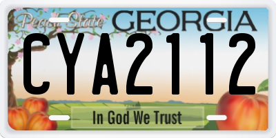 GA license plate CYA2112