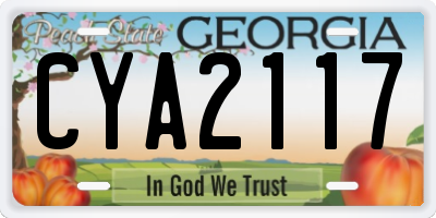 GA license plate CYA2117