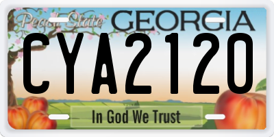 GA license plate CYA2120
