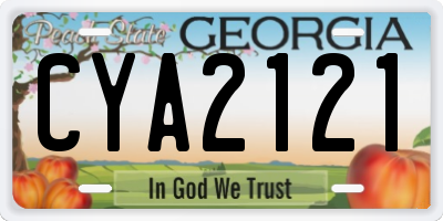 GA license plate CYA2121