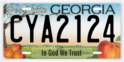 GA license plate CYA2124