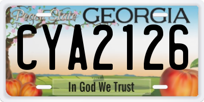 GA license plate CYA2126