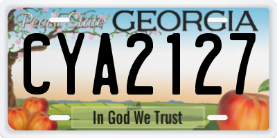 GA license plate CYA2127