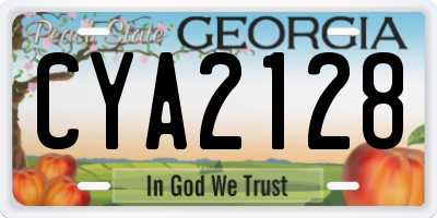 GA license plate CYA2128