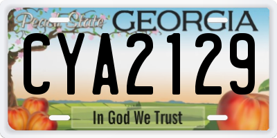 GA license plate CYA2129