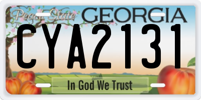 GA license plate CYA2131