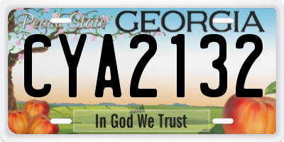 GA license plate CYA2132