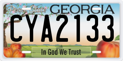 GA license plate CYA2133