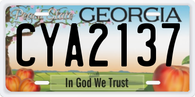 GA license plate CYA2137