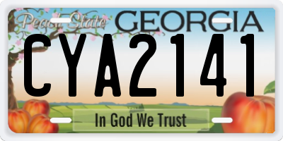 GA license plate CYA2141