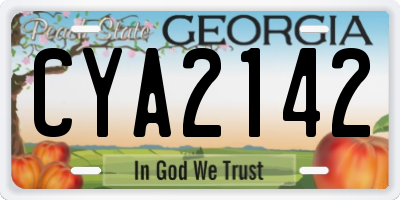 GA license plate CYA2142