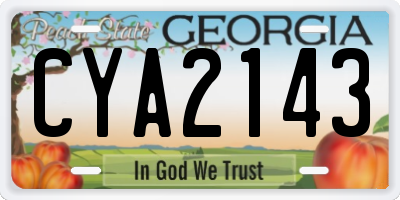 GA license plate CYA2143
