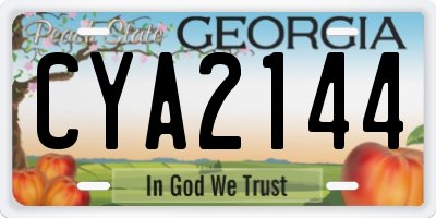 GA license plate CYA2144