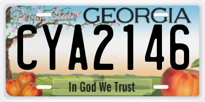 GA license plate CYA2146