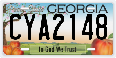 GA license plate CYA2148