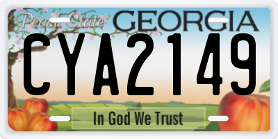 GA license plate CYA2149