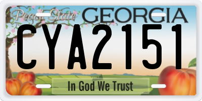 GA license plate CYA2151