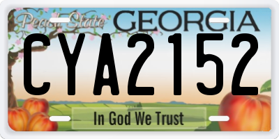 GA license plate CYA2152