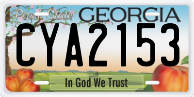 GA license plate CYA2153