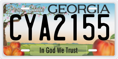 GA license plate CYA2155