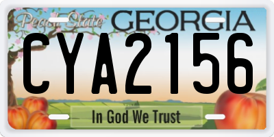 GA license plate CYA2156
