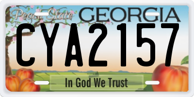 GA license plate CYA2157