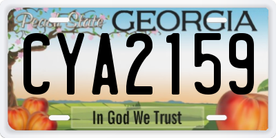 GA license plate CYA2159
