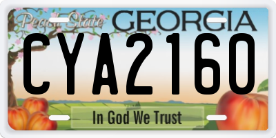 GA license plate CYA2160